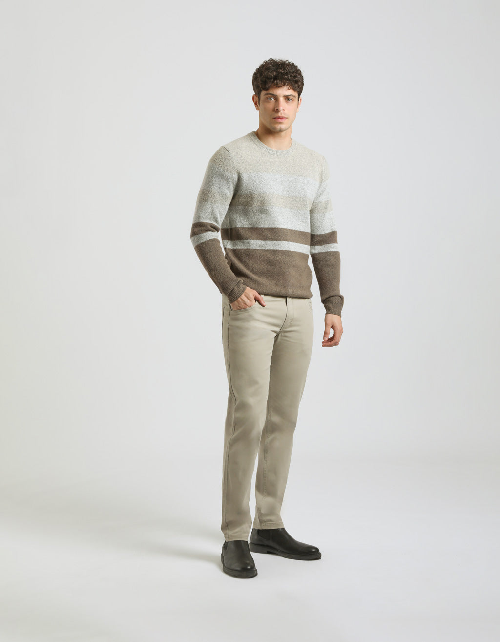 Maglia girocollo colorblock