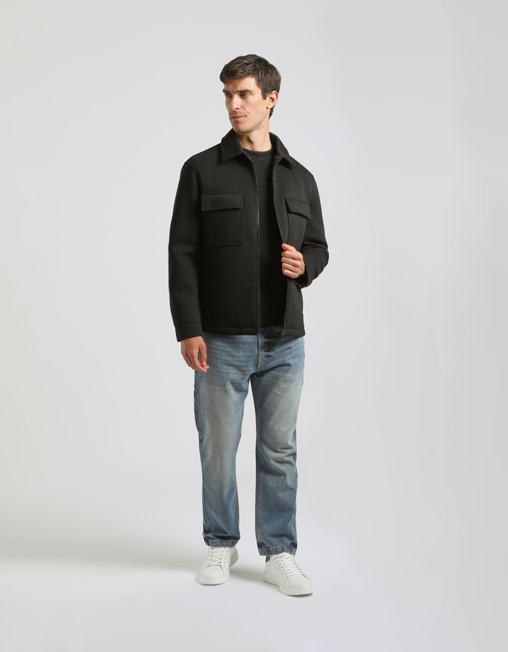 Giacca camicia in tessuto tecnico