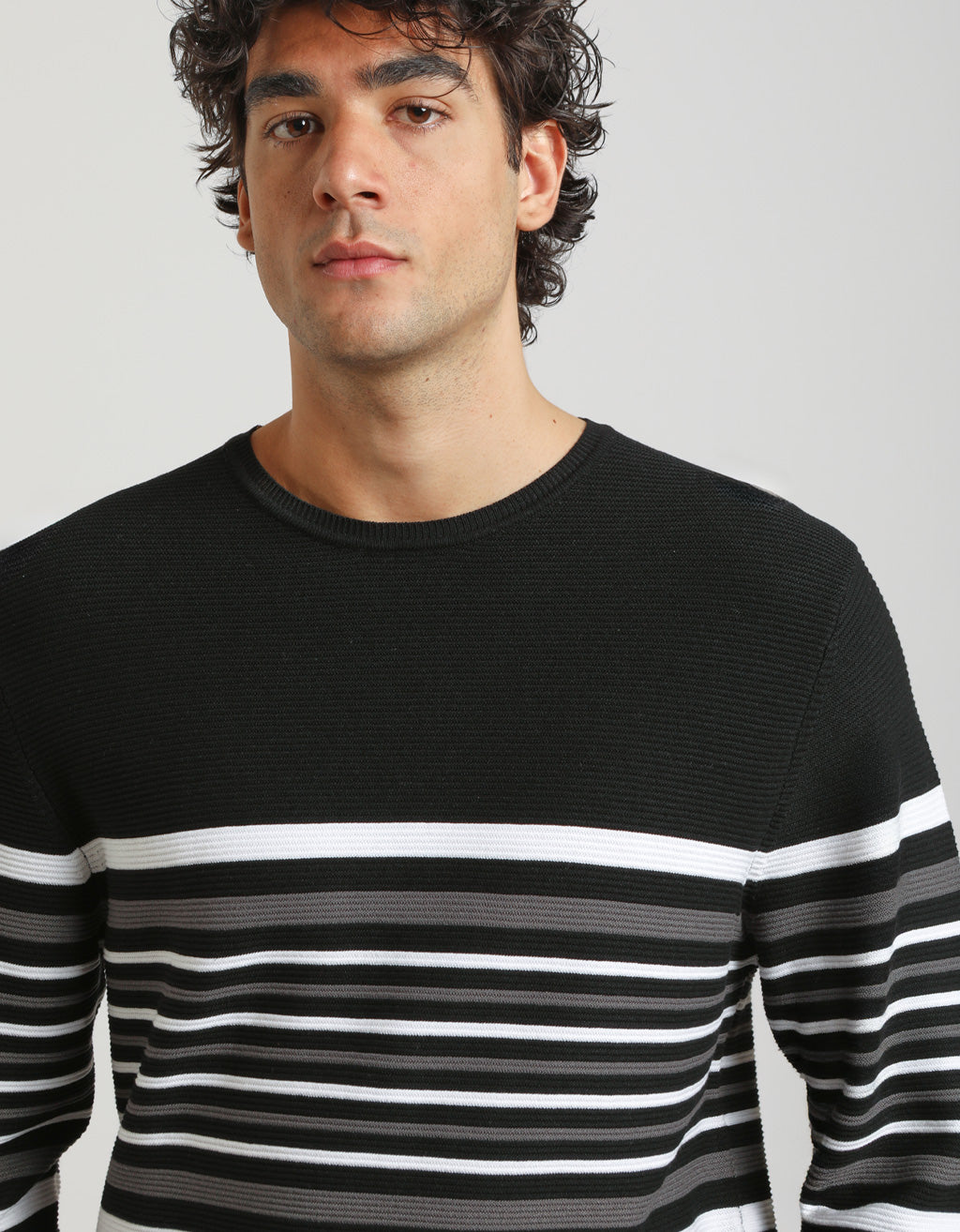 Maglia girocollo colorblock
