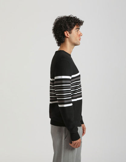 Maglia girocollo colorblock