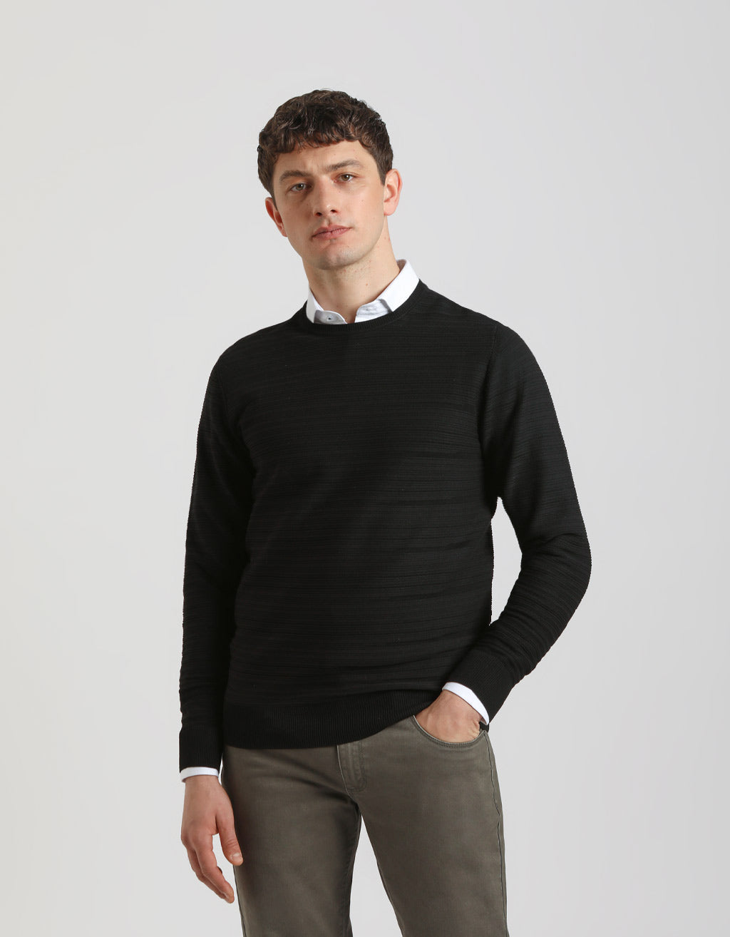 Maglia girocollo strutturata