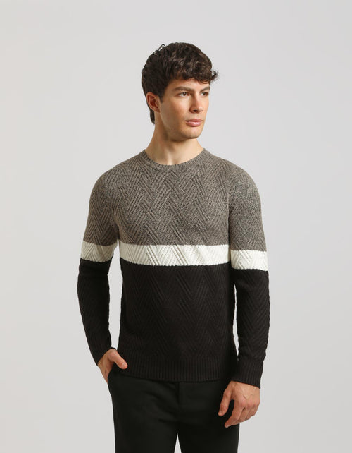 Maglia girocollo colorblock