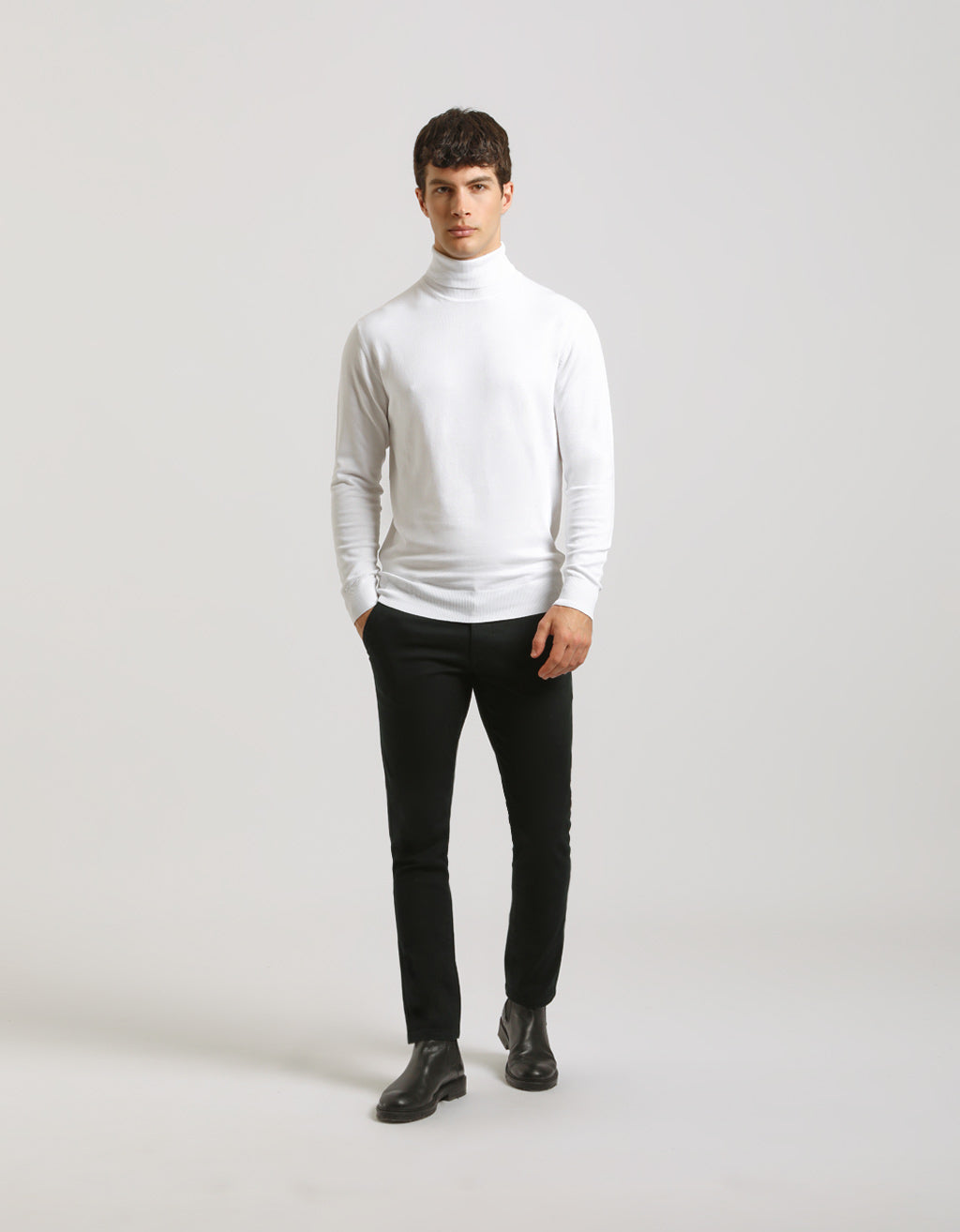 Pantaloni chino in cotone strutturato