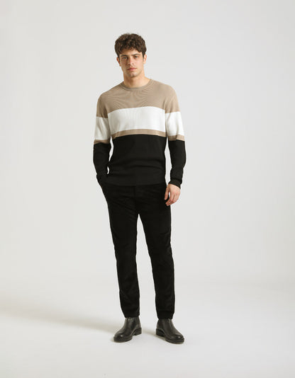 Maglia girocollo colorblock