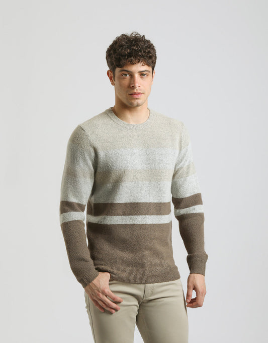 Maglia girocollo colorblock