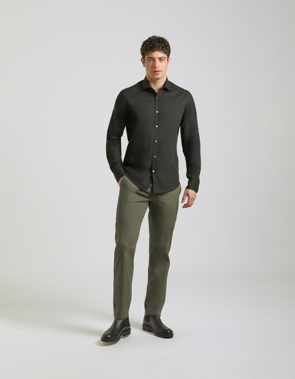Pantaloni chino microfantasia