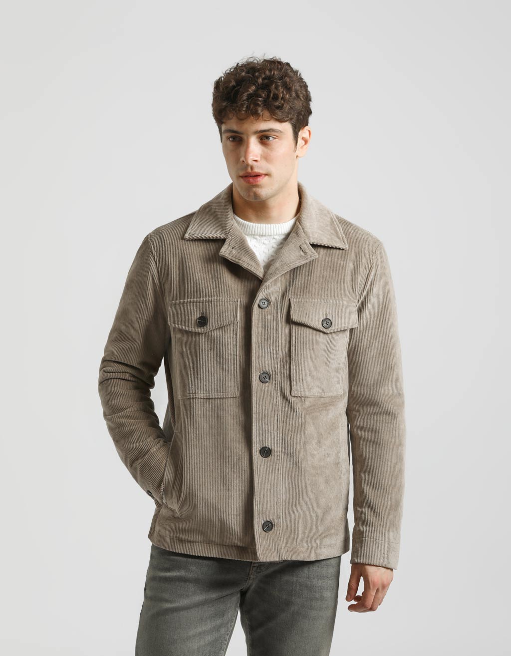 Giacca camicia in velluto