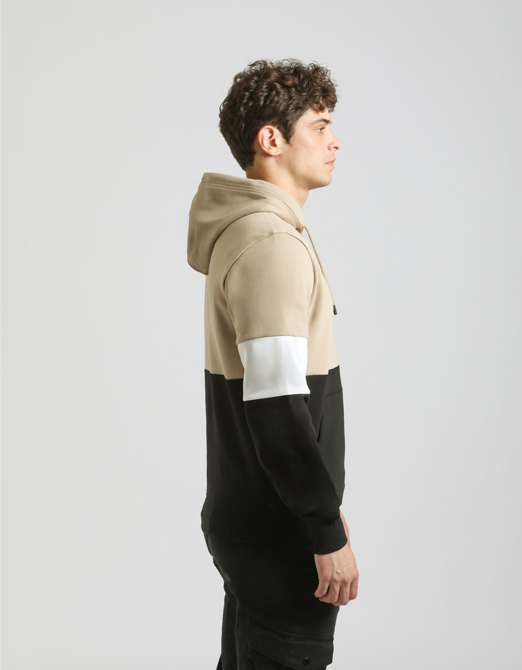 Felpa con cappuccio colorblock