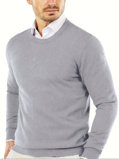 Maglione Girocollo In Maglia Tinta Unita