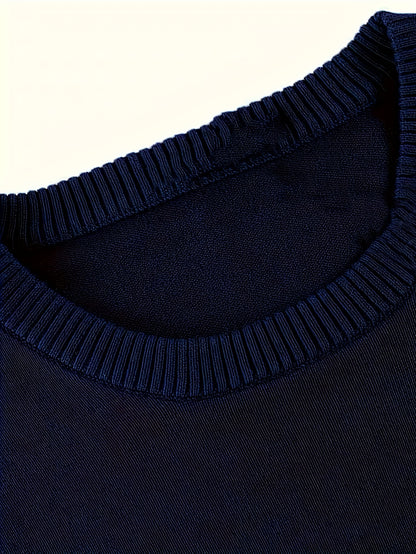 Maglione Girocollo In Maglia Tinta Unita