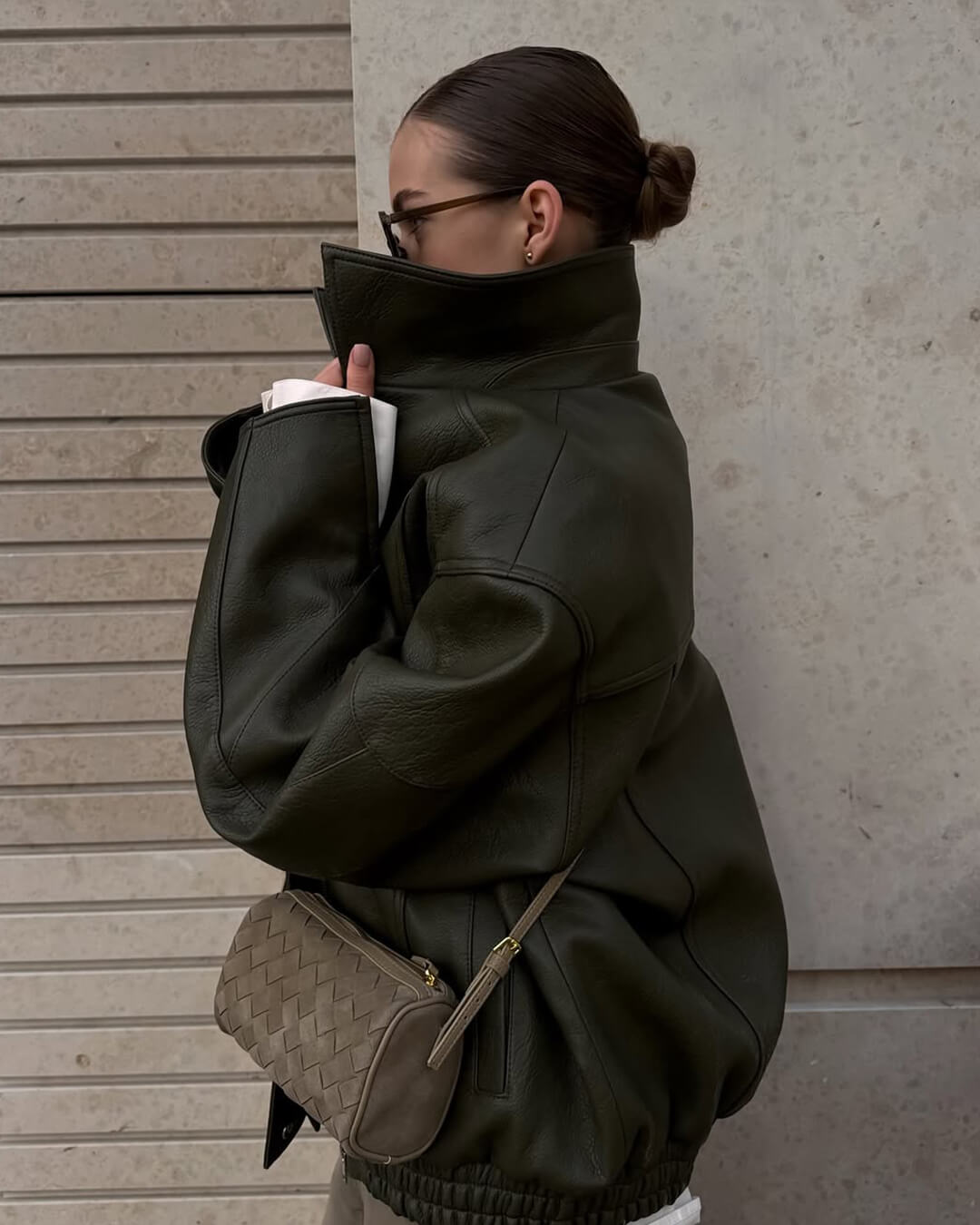 Eva Woven Suede Bag