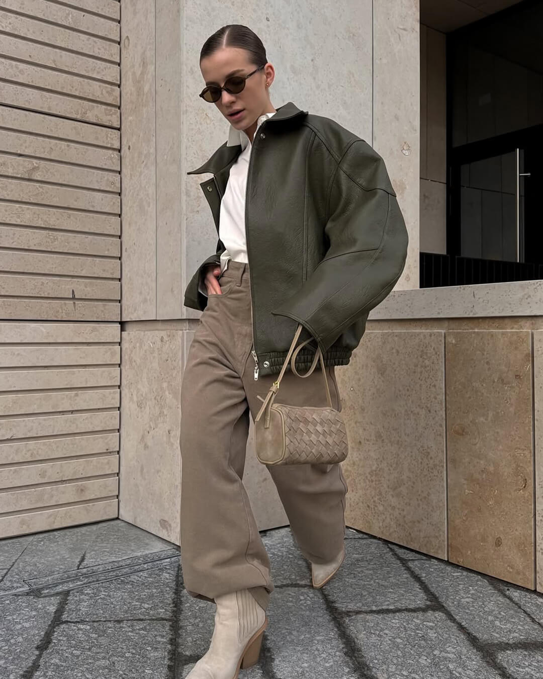 Eva Woven Suede Bag